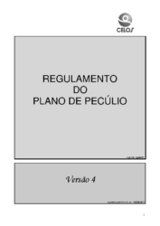 Regulamento do Plano de Pecúlio