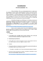 Nota Explicativa Fator de Qualidade